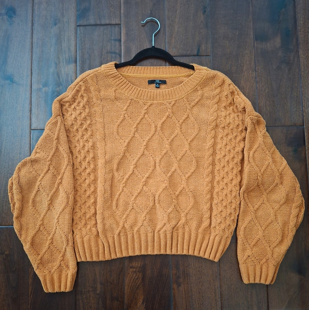 MY MICHELLE Textured Knit Sweater in Pumpkin Orange - Size M